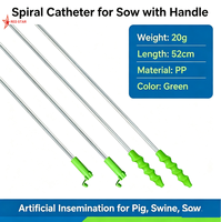 Cathéter spiralé d'insémination artificielle pour truies avec poignée, cathéters IA jetables pour porcs