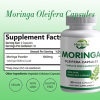 Suplemen Herbal Vegan Moringa Oleifera Bubuk Murni Kapsul Laris Manis OEM ODM