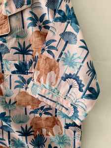 Conjunto de Pijama de Dos Piezas para Mujer, Unisex, Transpirable, de Algodón, con Estampado Floral, Elegante, para Primavera y Verano - Product Image 5