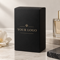 Boîte d'emballage de parfum noir mat personnalisée avec logo en feuille d'or à chaud, boîte cadeau en papier pour flacon de parfum, emballage cosmétique