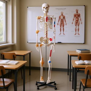 Modelo de esqueleto humano de PVC de tamaño real D0100H53GIJ con articulaciones móviles para la educación en ciencias médicas - Product Image 2