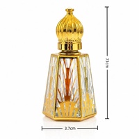 Flacon de parfum conique en verre de 15 ml, or hexagonal, avec applicateur à bille, rechargeable, pour huiles essentielles, idéal pour les voyages, cadeau, logo personnalisé gratuit