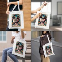 Sac fourre-tout en toile Decohim avec motif de cartes de tarot amusantes et sarcastiques, cadeaux sorcières pour femmes, sacs d'épicerie pour Halloween et Noël