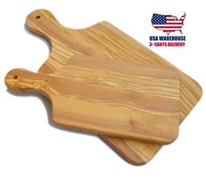 Naturellement 100% poignée de planche à découper carrée en bois d'olivier 1.5cm d'épaisseur non toxique pour l'environnement pour la gravure laser d'ustensiles de cuisine - Product Image 3