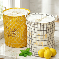 Panier de rangement à cordon avec logo personnalisé, en coton et lin imperméable, panier à linge pliable pour vêtements, jouets, armoire