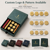 Coffret Cadeau de Sceau de Cire Vintage avec Manche en Bois et Têtes de Sceau Métalliques pour Invitations de Mariage, Papeterie, Boîte Cadeau – Vente en Gros