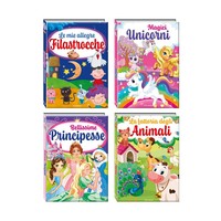 Libro de Historias Educativas Estilo Edicart, Libro de Pizarra Blanca para Niños - 4 Artículos, 26 Páginas, Hecho en Italia