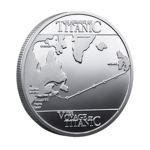 Titanic Gedenkmünze Antike Metallmünze Gold-Silber-Farbschema Kreuzfahrtschiff-Muster Reiseroute Sammlerstück - Product Image 3