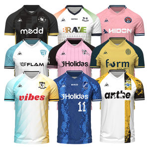 <span class=keywords><strong>Maillot</strong></span> <span class=keywords><strong>de</strong></span> football col en V à impression numérique personnalisé en gros uniforme <span class=keywords><strong>de</strong></span> football en polyester respirant avec logo vêtements d'équipe personnalisés - Product Image 1