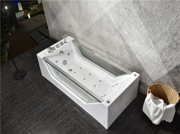 Baignoire de Massage à jets pour Spa, douche autoportante, avec baignoire en verre trempé, Double usage, tourbillon,