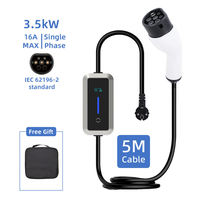 Nouveau chargeur EV portable AC 3,5 kW Type 2 pour la maison, le garage, l'extérieur, les voyages, certifié IP55 CE ROHS, garantie de 2 ans