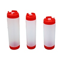 Vente directe d'usine bouteille de sauce pressée double face sur bouteille de ketchup à double tête bouteille de vinaigrette double face sur