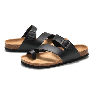 Sandalias planas de cuero genuino a la moda, de alta calidad, con plataforma, para hombre y mujer, pantuflas, estilo casual para caminar por la playa. - Product Image 2