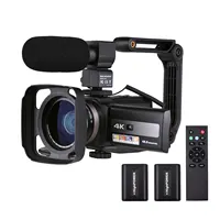 กล้องวิดีโอมืออาชีพ60FPS 4K กล้อง16X,กล้องวิดีโอดิจิตอลอินฟาเรดโหมดกลางคืนสำหรับการถ่ายทอดสดการถ่ายวิดีโอ Vlog