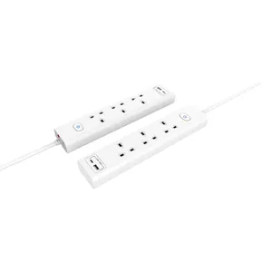 BS1363 Certificado REINO UNIDO 3 PIN Plug Double Break Switch 3 Outlet 3USB PD20W 30W Office Computer AC Power Extension Socket