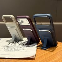 Étui de téléphone en cuir PU Minibook pour iPhone 18 Series, coque fine antichoc avec anneau de protection de l'appareil photo, doublure en microfibre douce