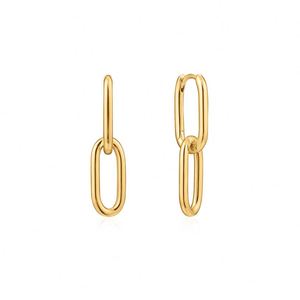 Gemnel Jewelry 925 Plata Minimalista Oro Cable Link Studs Pendientes - Product Image 1