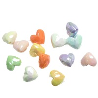 Chaîne de téléphone en alliage de cuivre électroplaqué, couleur unie, irisée UV, facettée en forme de cœur, accessoires de perlage faits main pour DIY