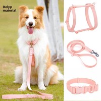 Fournitures pour animaux de compagnie en gros, collier, laisse et harnais en PVC couleur macaron pour chats et chiens