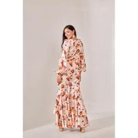 Ensemble coordonné en satin suisse imprimé floral pour femmes, ensemble coordonné élégant en deux pièces avec une finition lisse, look élégant, coupe confortable