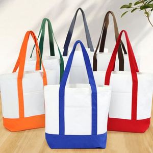 OEM Durable Plain Portable Eco-friendly Fashion Women's Personalized Canvas <b>Tote</b> Shopping <b>Bag</b> with Rope Pocket Reusable - Product Image 6