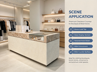 Comptoir de caisse personnalisé pour magasin, comptoir de réception moderne de luxe en marbre, fabricant de comptoirs de caisse pour boutiques