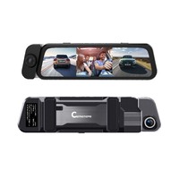 Caméra de tableau de bord à triple objectif avec écran tactile IPS de 9,66 pouces P20-3L-CC, enregistrement avant 4K/arrière 1080P, WiFi, ADAS