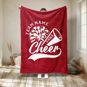<span class=keywords><strong>Couverture</strong></span> de cheerleading personnalisée, impression personnalisée du nom de l'équipe et du nom, <span class=keywords><strong>couverture</strong></span> en polaire sherpa <span class=keywords><strong>douce</strong></span> et confortable - Product Image 3