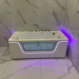 Jacuzzis intérieurs pour 1 personne avec éclairage d'ambiance, baignoire spa, Wasmo Yakuzzis, matériaux d'étanchéité, bain à remous, jets en acier inoxydable - Product Image 3