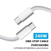 Câble USB 2.0 240W 2M 1M 100W, 48V 5A, USB C vers USB C, transfert de données, charge rapide, câble d'alimentation pour iPhone 15 17, Android, ordinateur portable