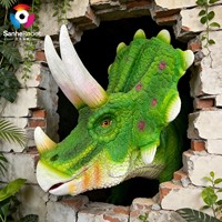 Tête de Triceratops animatronique personnalisée avec son et mouvement pour parcs à thème, centres commerciaux et expositions
