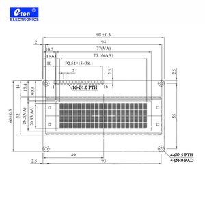 Tùy chỉnh 5.0V đơn sắc STN <span class=keywords><strong>LCD</strong></span> hiển thị màu đen/trắng 20 ký tự x 4 dòng mô-đun - Product Image 3