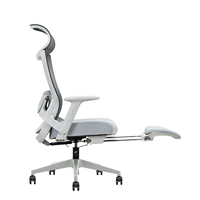 Chaise de bureau ergonomique moderne de haute qualité avec dossier en maille, pivotante, en tissu, appui-tête réglable, base chromée, électrique