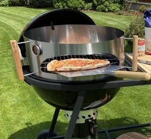 Barbecue au charbon de bois pour jardin extérieur 22.5 pouces multifonction <span class=keywords><strong>3</strong></span> <span class=keywords><strong>en</strong></span> <span class=keywords><strong>1</strong></span> Barbecue, pizza, cuisson et brochette rotative électrique - Product Image 3