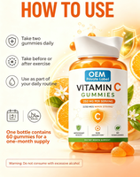 Gomitas de Vitamina C, Refuerzo Inmunológico, Antioxidante, Sin Transgénicos, Vegano, Sin Azúcar, 2 Gomitas/Dosis, 60 Unidades, Marca Privada OEM