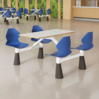 Mobilier de luxe pour restaurant, école, cafétéria, cantine, ensemble table à manger et chaises 4 places