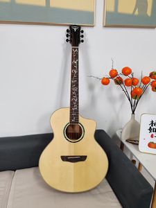 Guitare <span class=keywords><strong>Acoustique</strong></span> D-4013 Bullfighter 40 Pouces à Vendre, Corps en Épicéa Massif, Touche en Palissandre, Logo Personnalisé, Finition Très Brillante - Product Image 4