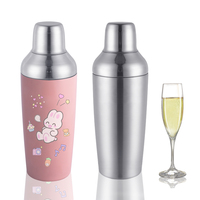 Shaker à cocktails en acier inoxydable personnalisé avec impression de dessins animés, à double paroi, isolé sous vide, 500 ml, vente en gros
