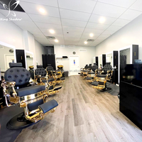 Kursi Salon Kecantikan, Peralatan Barbershop Rambut Kursi Bar Logam Kursi Penata Rambut Antik untuk Pria