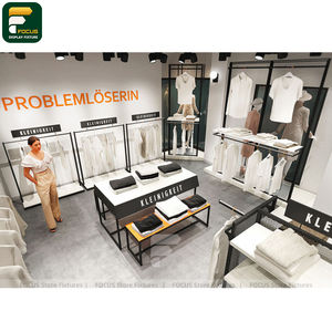 ชั้นวางโชว์สินค้าแฟชั่นระดับไฮเอนด์ ตู้แขวนเสื้อผ้าติดผนัง ตกแต่งด้วยกระจก - Product Image 2