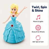Jouet Fille Dansante avec Musique et Lumières, Roue Omnidirectionnelle à 360°, Son et Lumière, Cadeau Éducatif Précoce pour Enfants