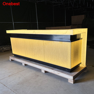 Bancone <span class=keywords><strong>Bar</strong></span> Portatile Solare a LED in Pietra Onice, Arredamento di Alta Gamma in Corian per Nightclub e Locali Musicali - Product Image 5