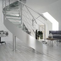 ACE Modern Villa Interior Acier Arc Marbre Marches Escaliers incurvés Design Intérieur Avec Garde-corps En Verre