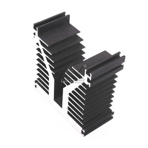 Custom formica a forma di Led estruso in <span class=keywords><strong>alluminio</strong></span> Ssr dissipatore di calore per Computer apparecchio elettrico anodizzato nero - Product Image 1