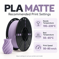 Filament d'imprimante 3D PLA mat pour imprimantes 3D Bambu Lab et Creality, modèles décoratifs et décoration intérieure