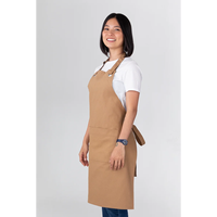 DUOLAI Uniforme de serveur Tabliers en toile ajustables Tablier de travail pour homme avec poches à outils Tablier personnalisé en coton