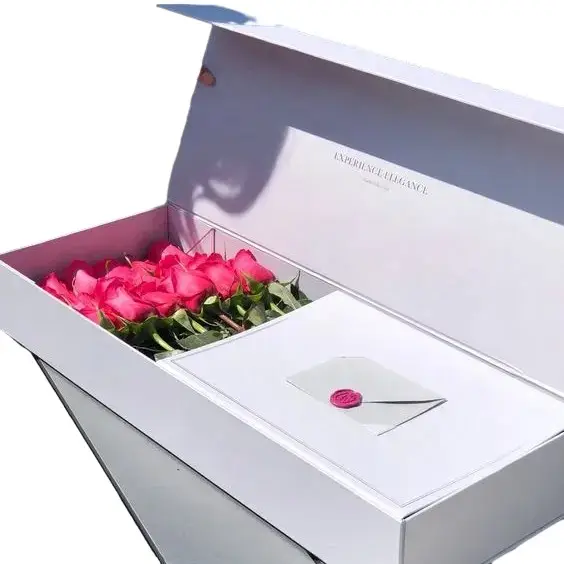 Venta al por mayor Feliz Día DE LA Madre caja de flores caja de regalo nuevo diseño arreglo rectangular I Love Mom regalos de flores y manualidades cajas rígidas