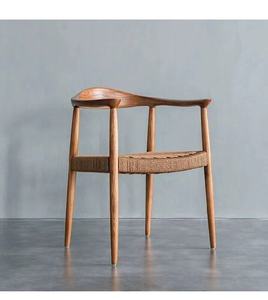 Sedia da Pranzo in <span class=keywords><strong>Legno</strong></span> Massello Naturale con Braccioli, Stile Moderno e Lussuoso per Ristoranti e Hotel - Product Image 6