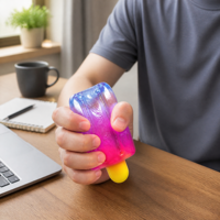 Jouets sensoriels anti-stress Kawaii en silicone souple et extensible en forme de bâtonnets glacés ou de crème glacée pour le bureau