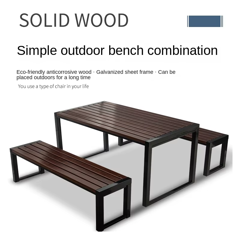 Fer à souder anticorrosif bois 1 table plus 2 chaises ensemble